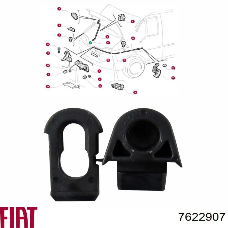 Comprar 7622907 Fiat/Alfa/Lancia Fijador del soporte del capó