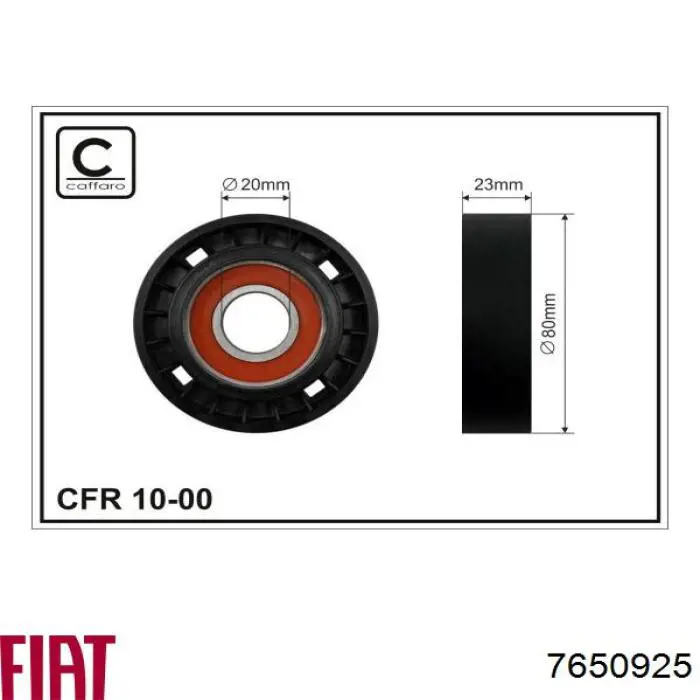 7650925 Fiat/Alfa/Lancia polea inversión / guía, correa poli v