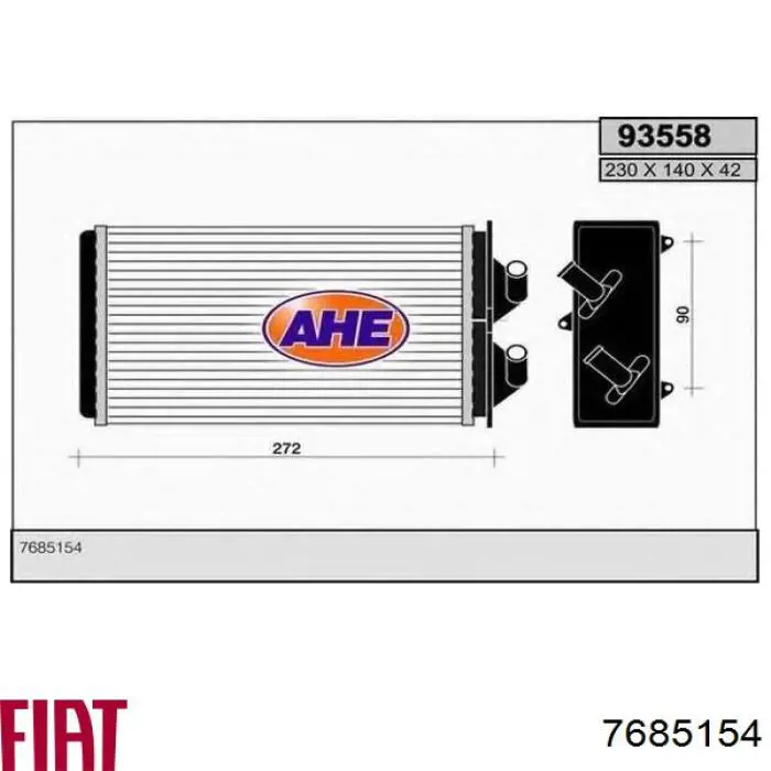 7685154 Fiat/Alfa/Lancia radiador de calefacción