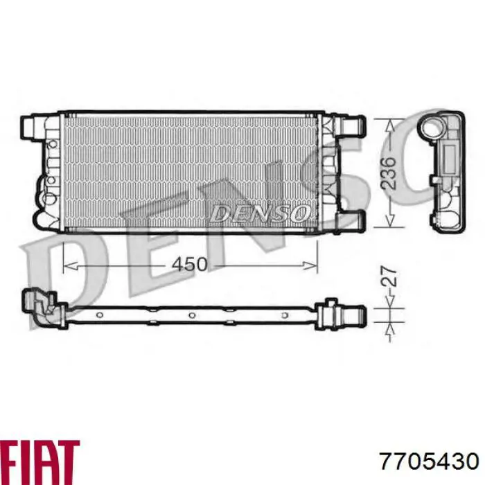 7705430 Fiat/Alfa/Lancia radiador refrigeración del motor