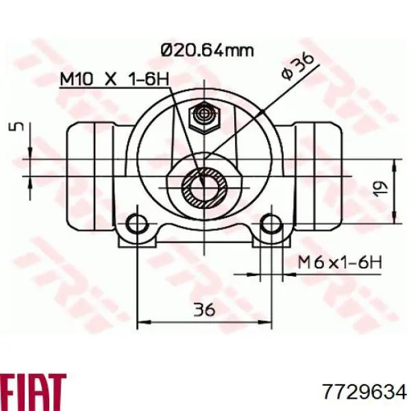 7729634 Fiat/Alfa/Lancia cilindro de freno de rueda trasero