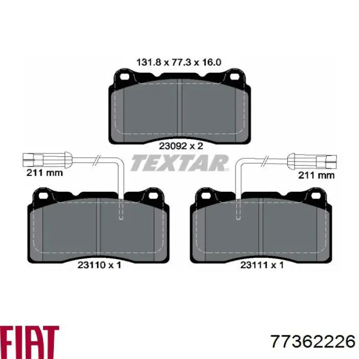 Comprar 77362226 Fiat/Alfa/Lancia Pastillas delanteras de freno