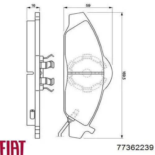 77362239 Fiat/Alfa/Lancia pastillas de freno delanteras