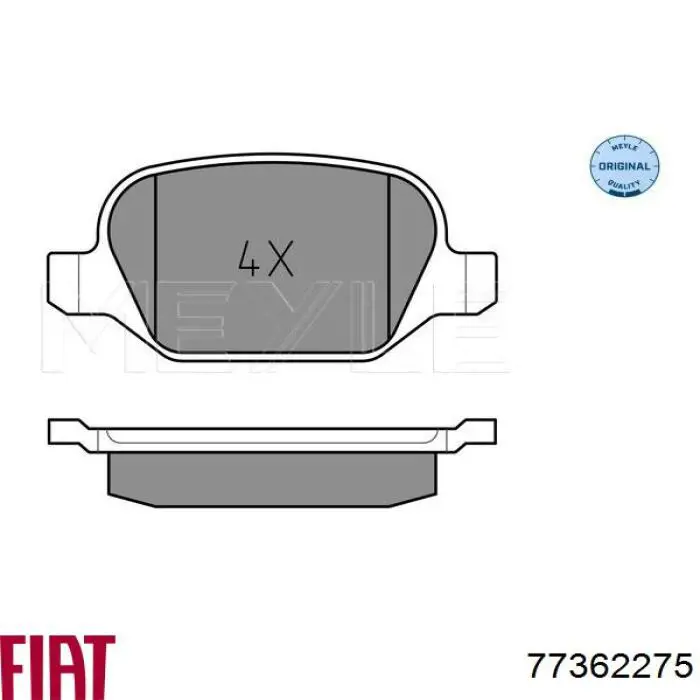 77362275 Fiat/Alfa/Lancia pastillas de freno traseras