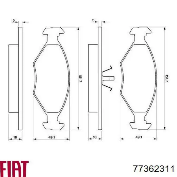 77362311 Fiat/Alfa/Lancia pastillas de freno delanteras