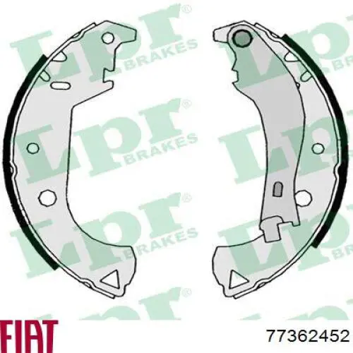 77362452 Fiat/Alfa/Lancia Zapatas de freno de tambor traseras