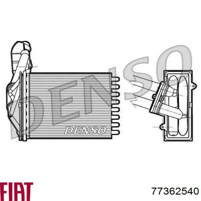 77362540 Fiat/Alfa/Lancia radiador de calefacción