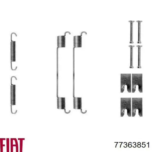 Kit de montaje de zapatas de freno traseras 77363851 Fiat/Alfa/Lancia