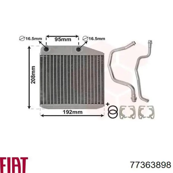 77363898 Fiat/Alfa/Lancia radiador de calefacción