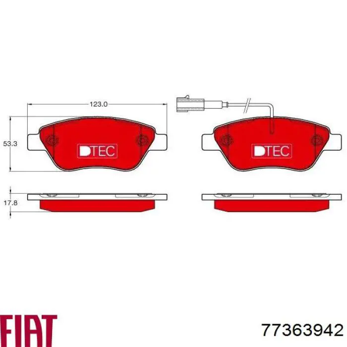 77363942 Fiat/Alfa/Lancia pastillas de freno delanteras