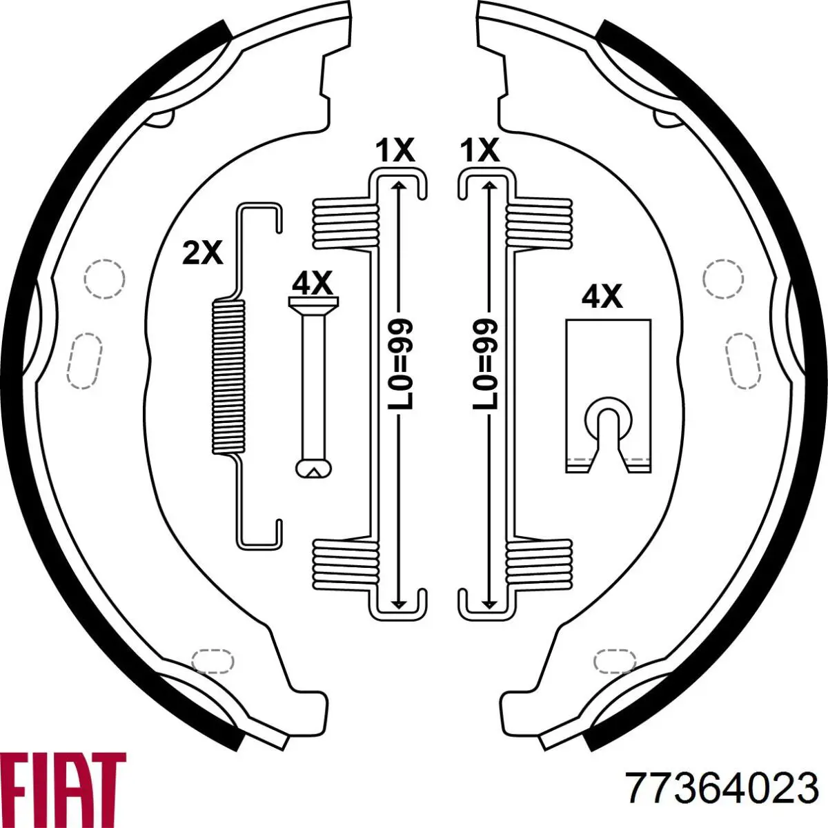 77364023 Fiat/Alfa/Lancia Zapatas de freno de estacionamiento