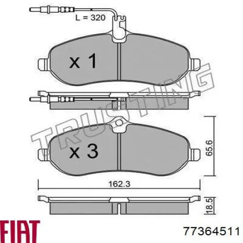 77364511 Fiat/Alfa/Lancia Pastillas delanteras