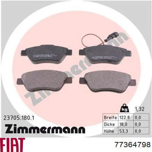 Pastillas de freno delanteras Fiat Stilo 192