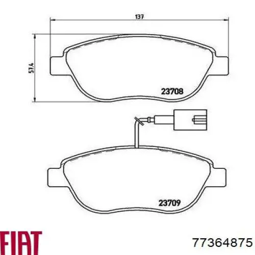 Pastillas de freno delanteras Fiat/Alfa/Lancia 77364875
