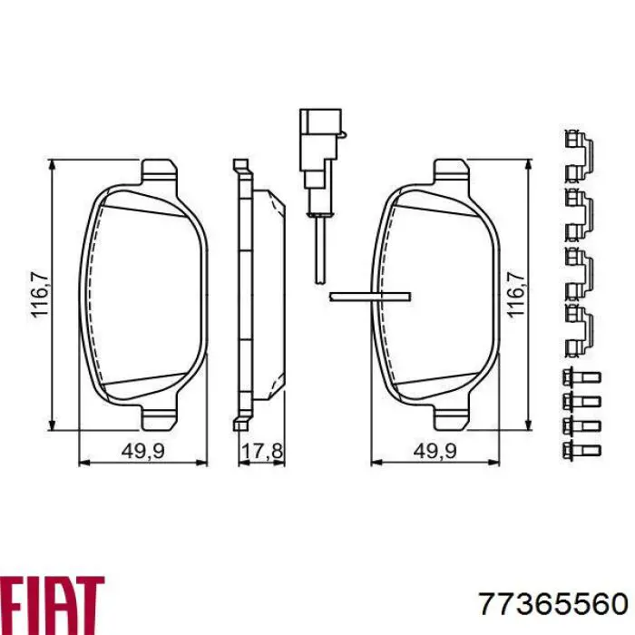 Pastillas traseras de freno Fiat/Alfa/Lancia 77365560 precio, desde 27,03 EUR