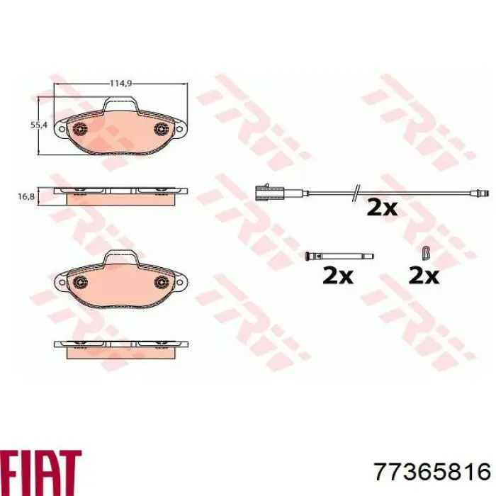 77365816 Fiat/Alfa/Lancia Pastillas delanteras