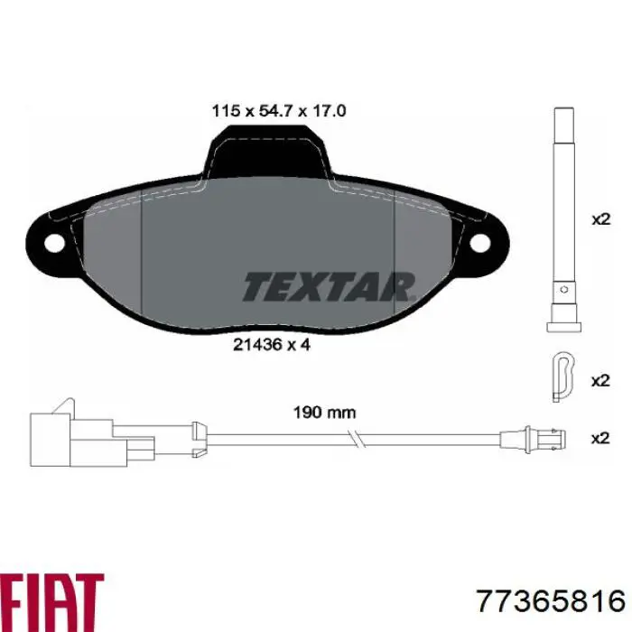 Pastillas freno delanteras Fiat/Alfa/Lancia 77365816 precio, desde 20,91 EUR