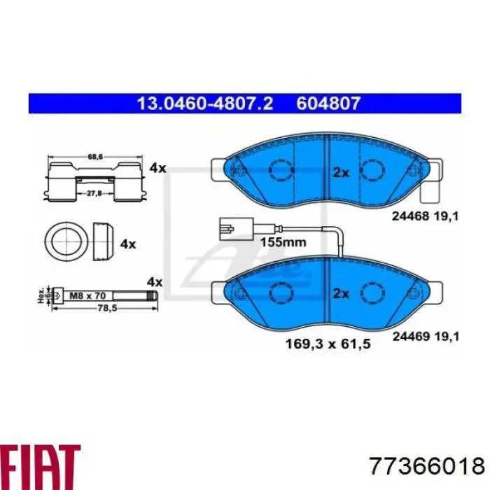Comprar 77366018 Fiat/Alfa/Lancia Pastillas delanteras de freno