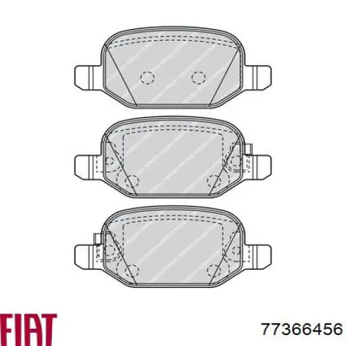 Pastillas de freno traseras 77366456 Fiat/Alfa/Lancia