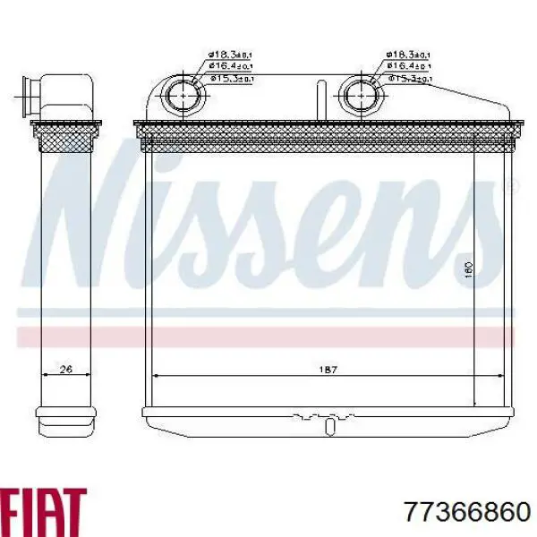 77366860 Fiat/Alfa/Lancia Radiador interior