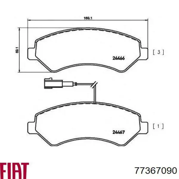 Comprar 77367090 Fiat/Alfa/Lancia Pastillas delanteras de freno