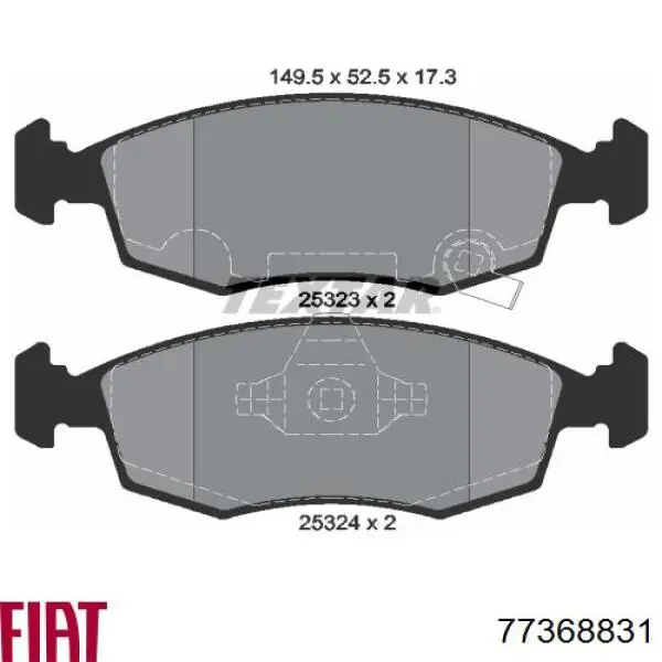 77368831 Fiat/Alfa/Lancia Pastillas delanteras