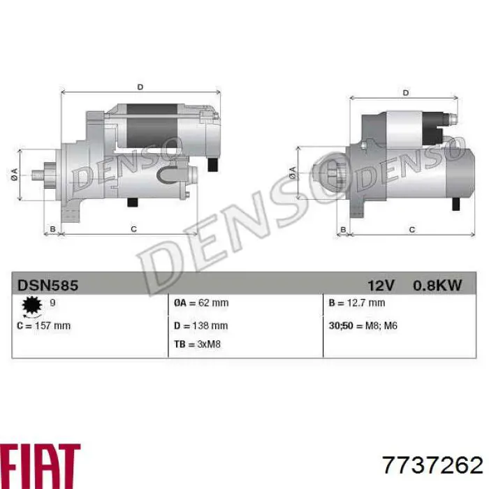 Comprar 8160001 Fiat/Alfa/Lancia Motores de arranque
