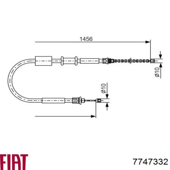 7747332 Fiat/Alfa/Lancia cable de freno de mano trasero izquierdo