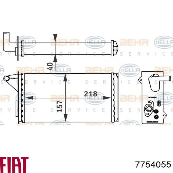 7754055 Fiat/Alfa/Lancia radiador calefacción