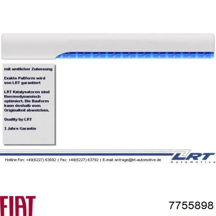 7755898 Fiat/Alfa/Lancia tubo de admisión del silenciador de escape delantero