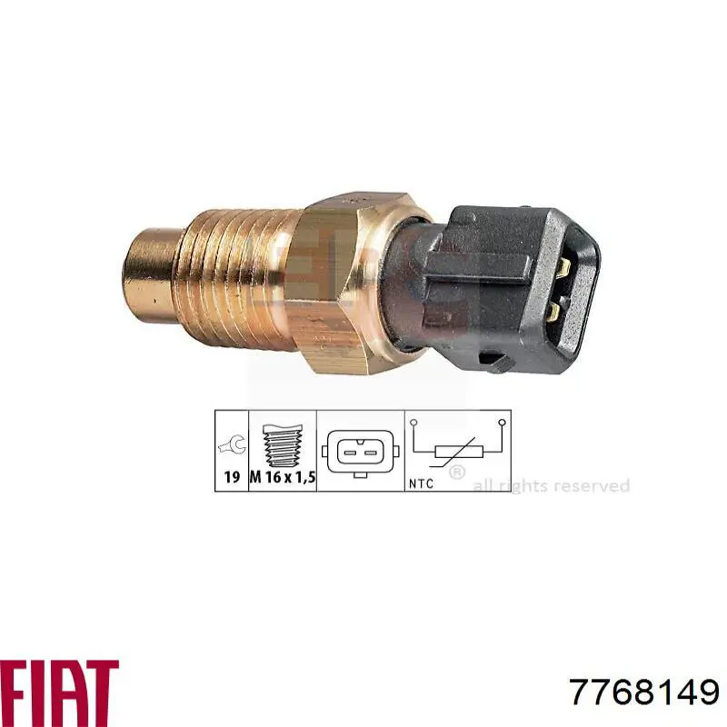 7768149 Fiat/Alfa/Lancia sensor de temperatura del refrigerante