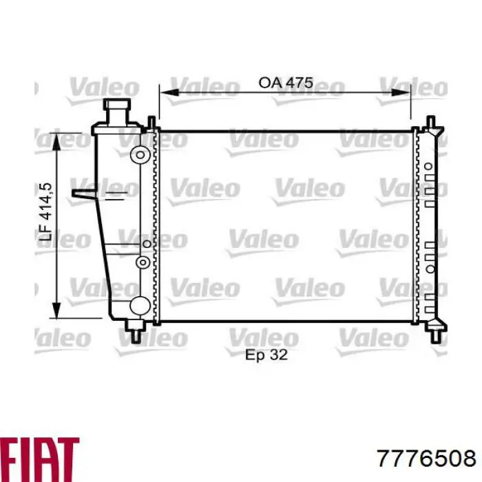 Radiador 0007776508 Fiat/Alfa/Lancia