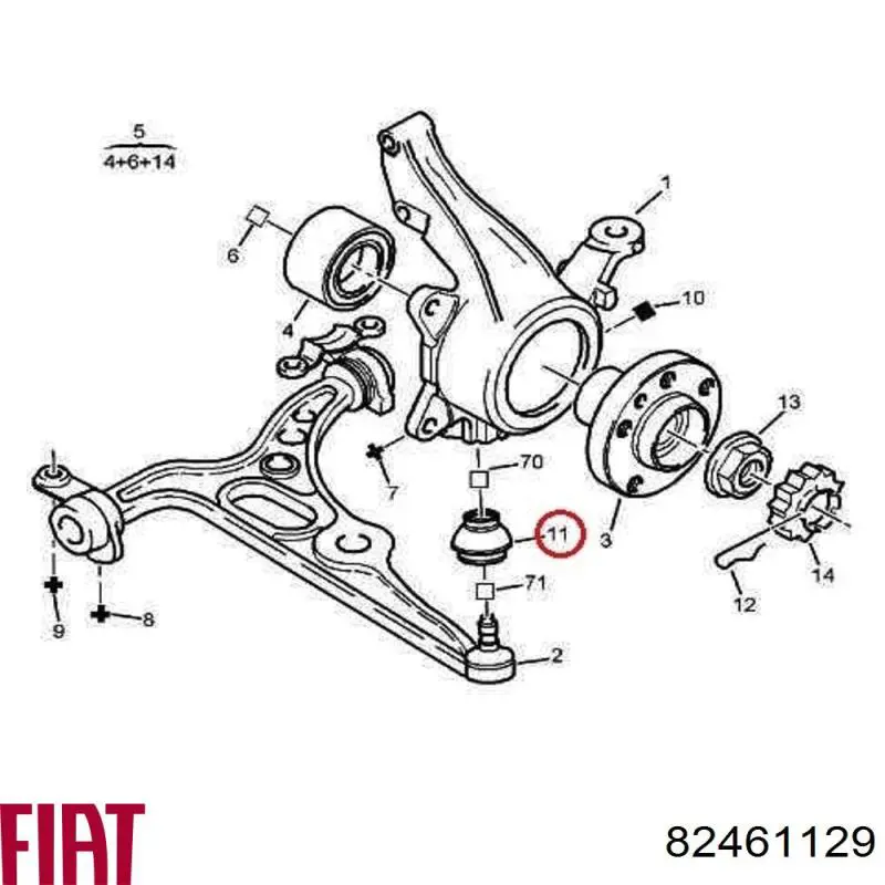 82461129 Fiat/Alfa/Lancia rotula de suspension