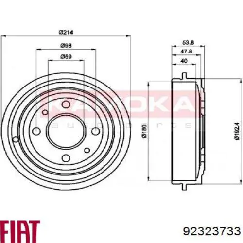 92323733 Fiat/Alfa/Lancia cable de freno de mano trasero derecho