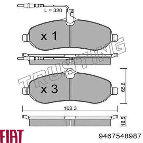 9467548987 Fiat/Alfa/Lancia pastillas de freno delanteras