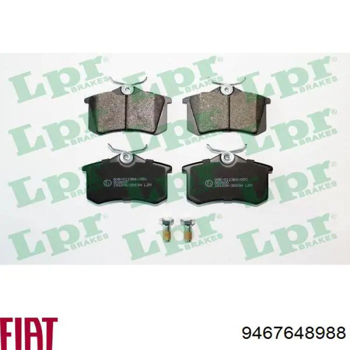 Pastillas de freno traseras 9467648988 Fiat/Alfa/Lancia