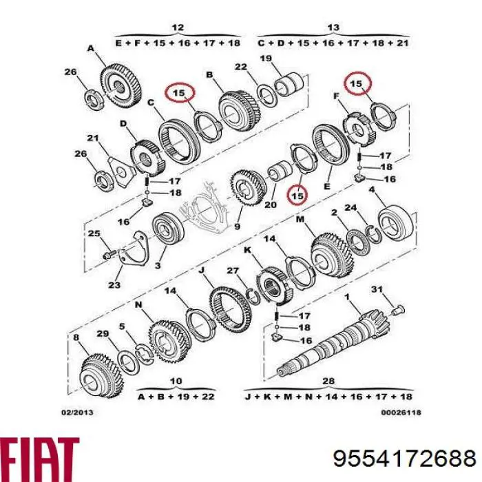 Anillo sincronizador Fiat/Alfa/Lancia 9554172688 precio, desde 75,44 EUR