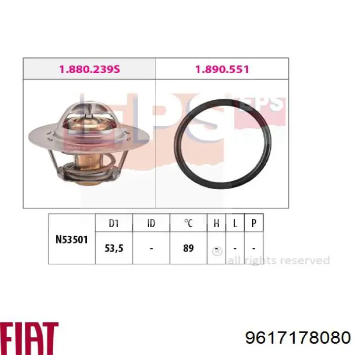 Termostato Fiat/Alfa/Lancia 9617178080 precio, desde 5,71 EUR