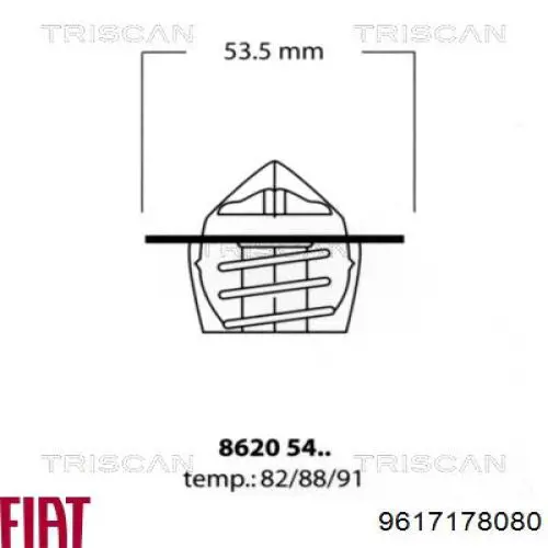 Comprar 9617178080 Fiat/Alfa/Lancia Termostato