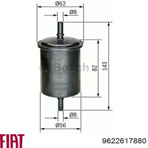 9622617880 Fiat/Alfa/Lancia Filtro de gasolina