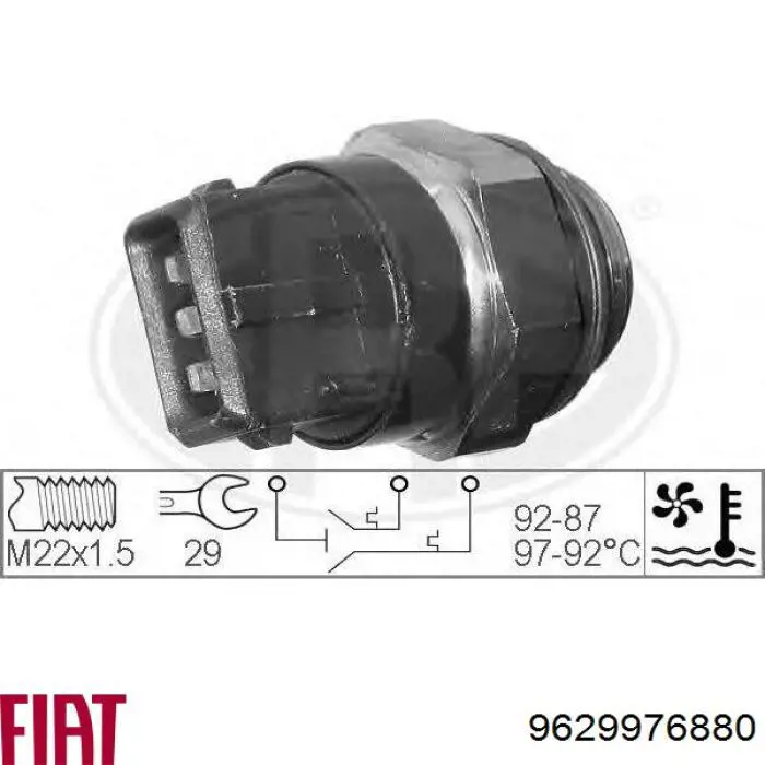 9629976880 Fiat/Alfa/Lancia sensor, temperatura del refrigerante (encendido el ventilador del radiador)