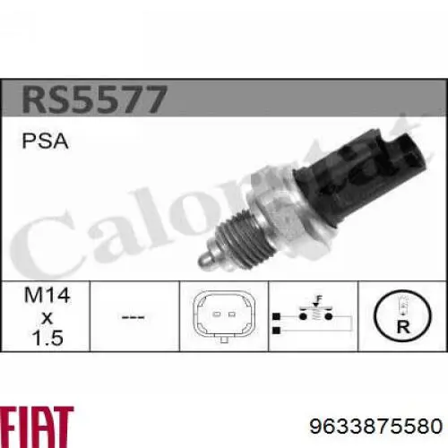 9633875580 Fiat/Alfa/Lancia interruptor, piloto de marcha atrás