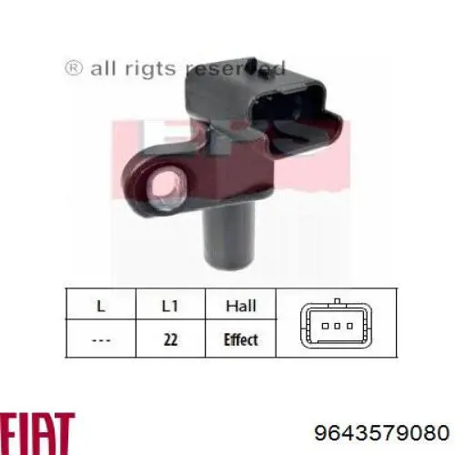 9643579080 Fiat/Alfa/Lancia Sensor posición arbol de levas