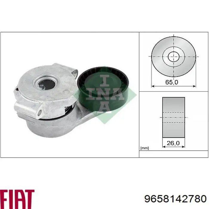 9658142780 Fiat/Alfa/Lancia rodillo, correa trapecial poli v