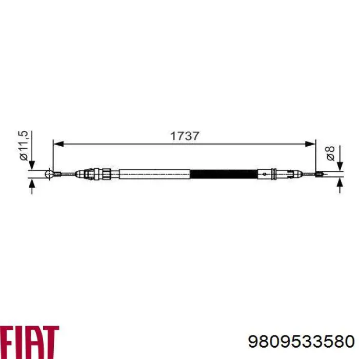Comprar 9809533580 Fiat/Alfa/Lancia Cable de freno de mano trasero derecho/izquierdo