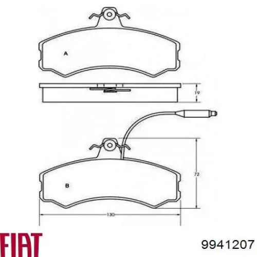 9941207 Fiat/Alfa/Lancia pastillas de freno delanteras