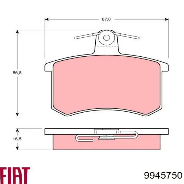 9945750 Fiat/Alfa/Lancia pastillas de freno traseras