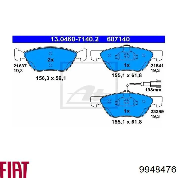 Pastillas de freno delanteras Alfa Romeo 156 932