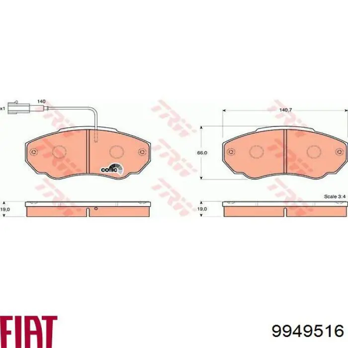 Pastillas de freno delanteras Fiat Ducato 2 230L