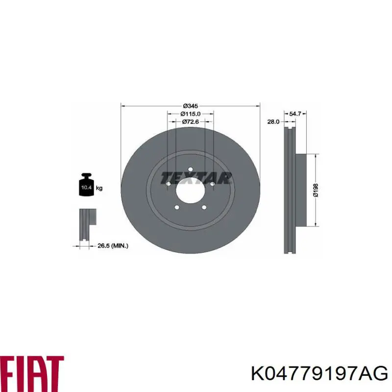 K04779197AG Fiat/Alfa/Lancia Discos